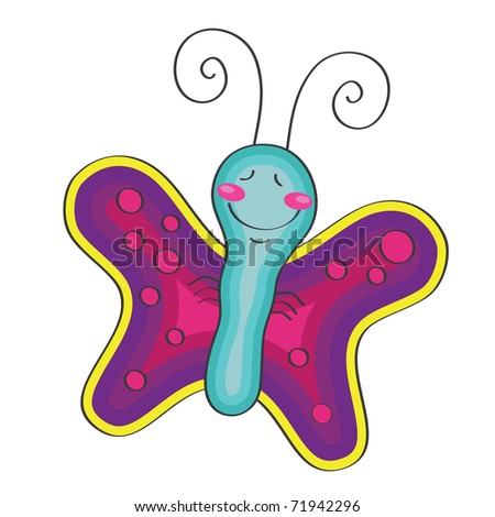 Cartoon Butterfly. Cute Illustration - 71942296 : Shutterstock