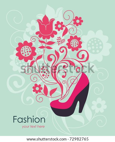 Fashion Background With Feminine Shoe. Vector Illustration - 72982765 ...
