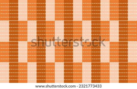 brown and beige plaid fabric texture, orange beige block and curve continue as stripes with triangle seamless repeat pattern, replete image design for fabric printing, chess board, checkerboard
