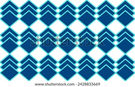 two tone blue triple layer diamond checkerboard repeat pattern, replete image, design for fabric printing, print patter