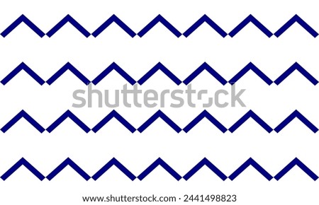 set of ribbons, set of ribbons, seamless two tone blue zigzag line on white pattern, horizontal chevron blue on white tile repeat seamless pattern replete image design for fabric printing, up and down