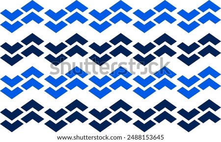 Blue diamond pattern, seamless zigzag line horizontal row on white pattern, horizontal Zig zag chevron on white tile repeat seamless pattern replete image design fabric print, rhombus