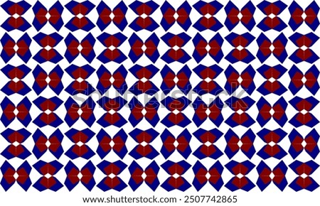 Column vertical red and blue 3D bow seamless geometric pattern, seamless pattern checkerboard block grid, design for fabric print patter, seamless endless pattern