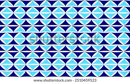 background of Two tone blue seamless geometric, blue pattern of up and down triangles diamond block repeat arrow in blue replete image design for fabric printing, patter