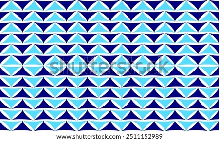 seamless geometric pattern with triangles, background of Two tone blue seamless geometric, blue pattern of up and down triangles diamond block repeat arrow in blue replete image design for fabric prin