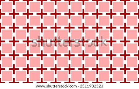 seamless geometric pattern red and pink rectangular block, seamless pattern, Abstract seamless geometric pattern. Geometry red pink grid texture with plus cross grid sign. Chic mosaic block