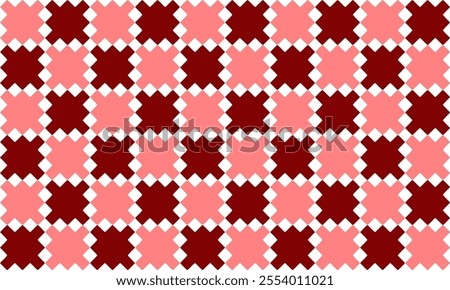 red block, square plus block, Seamless Background texture checkerboard, chess style, two tone red block square repeat pattern, replete image, design for fabric printing, star grid cross