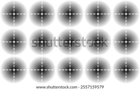 Dark bg and black gray polka dots circle background for backdrop and wallpaper template. repeat seamless style design for fabric printing, grid cross gradients