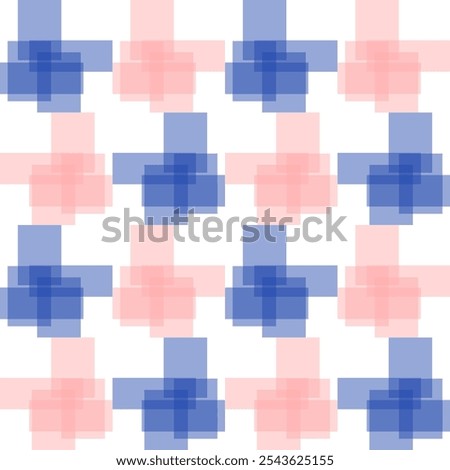 abstract background with squares of pink blue rectangle block strip seamless repeat pattern, replete patter image design for fabric printing or wallpaper or wrap package print, blue background, fuzzy