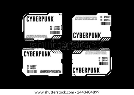 Futuristic hud cyberpunk label sticker