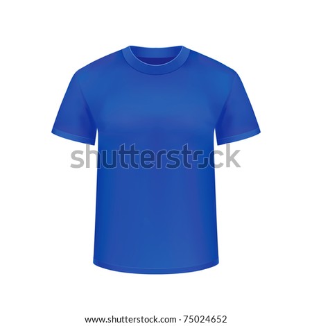 Vector Blue T Shirt,Isolated On White Background. - 75024652 : Shutterstock