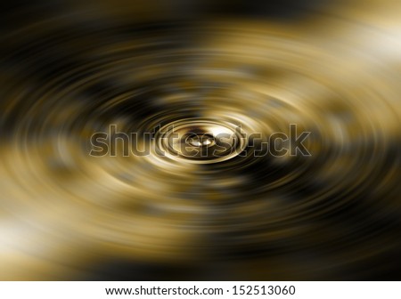 Gold audio speaker on spinning background
