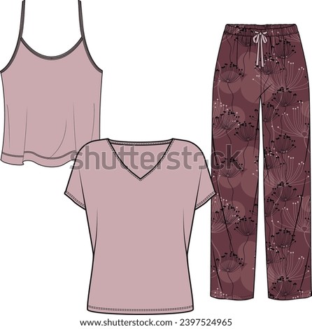 pajamas sets , geometric patterns , nightwear - underwear