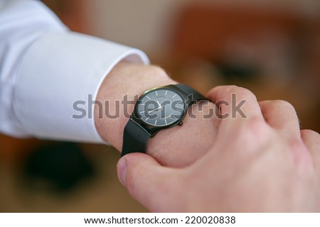 Black man\'s watch on the wrist