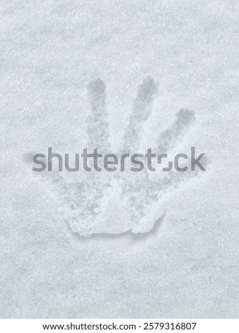 Similar – Image, Stock Photo Palm prints on frozen glass