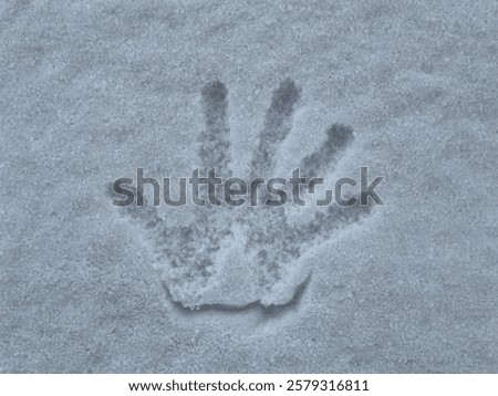 Image, Stock Photo Palm prints on frozen glass