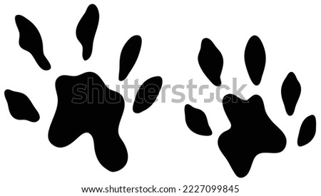 Otter track, otter foot print silhouette vector illustration
