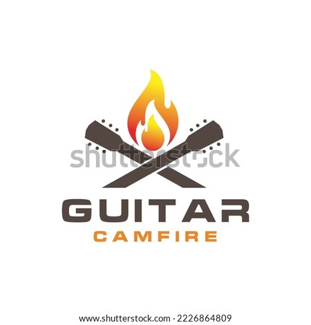 Guitar Camfire logo, Guitar and Bonfire logo