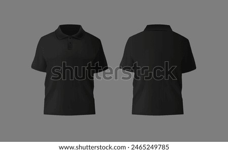 Short sleeve polo shirt.t-shirt front, t-shirt back and t-shirt sleeve design for mockup.