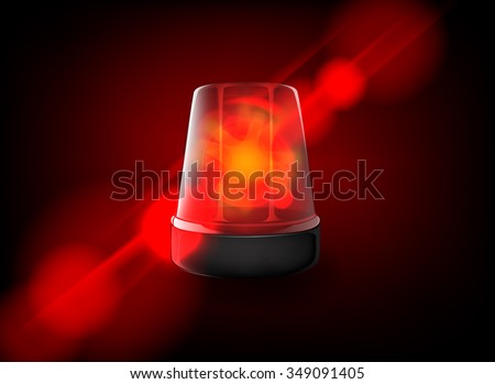 Red emergency flashing siren. Vector