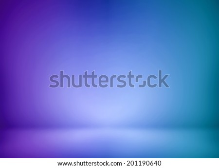 Abstract illustration background texture of beauty set with dark, light violet, lilac, purple, mauve, magenta, lavender, blue, azure, cyan gradient wall, flat floor in empty space darken room interior