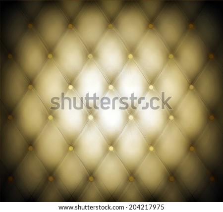 Abstract art used skin background texture of old natural luxury modern style rhombs leather. Classic light gray and dark yellow grungy decor retro wall, door, sofa, studio interior with metal buttons.