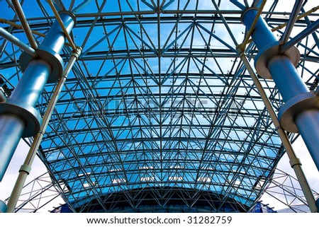 Dark blue Ceiling in office centre