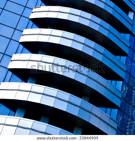 Abstract crop of modern office skyscraper