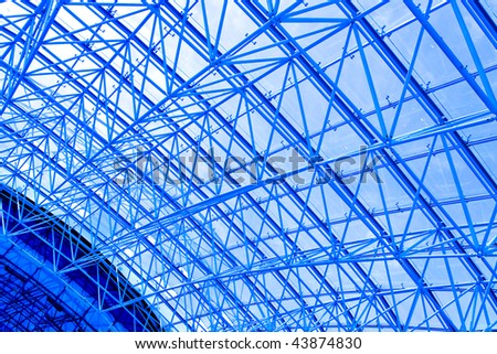 Blue abstract Ceiling in office centre