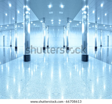 symmetric modern hall inside office center