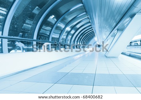 endless corridor in airport