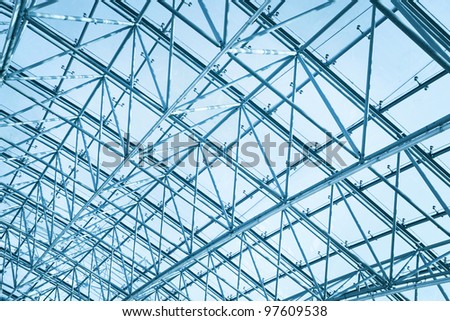 textured blue ceiling inside airport