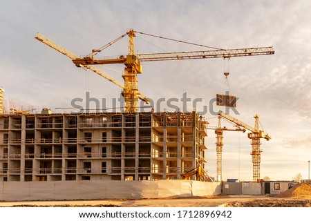 Construction site on the outskirts of St. Petersburg