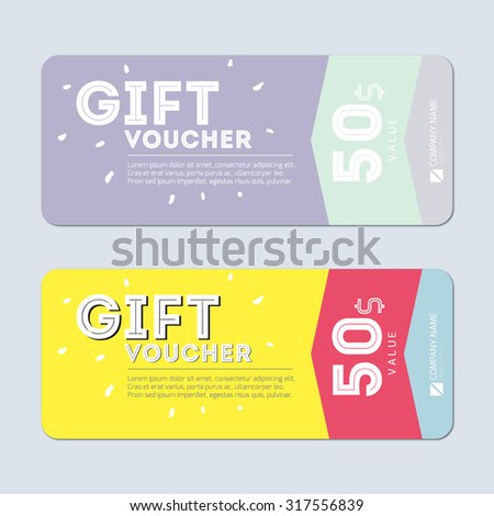 Vector Gift voucher Template with summer and simple
