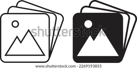 Photo icon simple trendy flat style line and solid Isolated vector illustration on white background. For apps, logo, websites, symbol , UI, UX, graphic and web design. EPS 10.