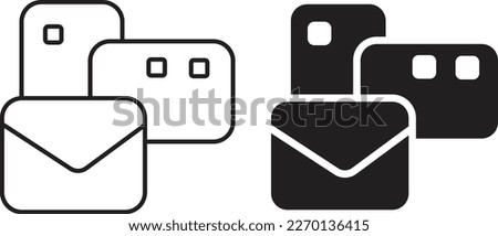 envelopes bulk icon simple trendy flat style line and solid Isolated vector illustration on white background. For apps, logo, websites, symbol , UI, UX, graphic and web design. EPS 10.
