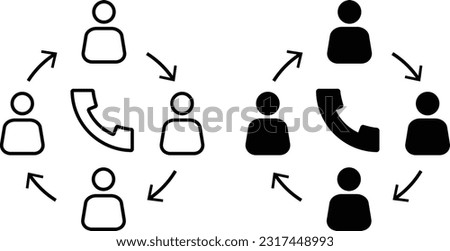 Conference call icon sheet, simple trendy flat style line and solid Isolated vector illustration on white background. For apps, logo, websites, symbol , UI, UX, graphic and web design. EPS 10.
