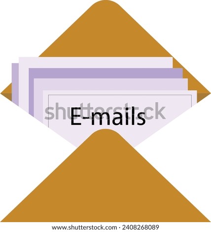 envelope with a letter on transparent background. Email or message concept	