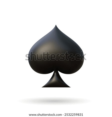 Spades Suit 3d. Vector illustration. Poker playing card. Symbols for casino, apps and websites or game design