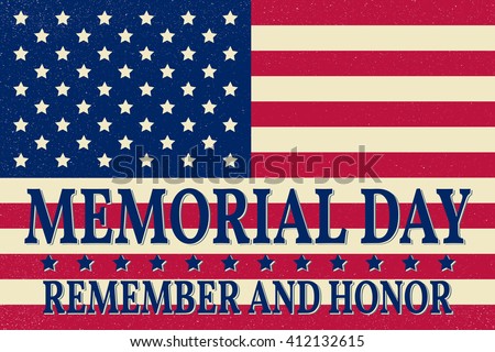 Happy Memorial Day greeting card. Vector illustration.