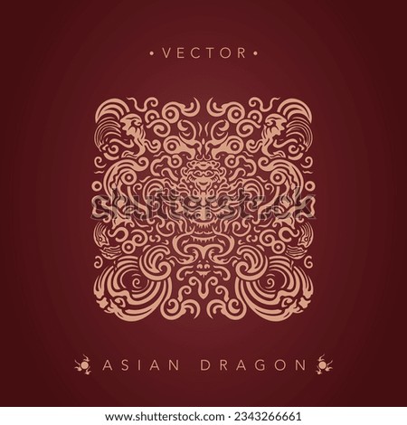 	
Asian dragon Chinese dragon totem pattern