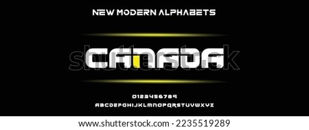 CANADA Unique and Minimal Tech Letter set for your new startup. Creative and original font logo design. Gaming and sports vector typeface