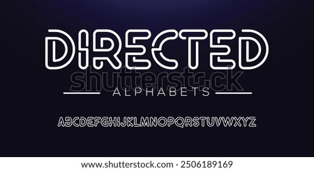 Creative Outline Double line monogram alphabet and tech fonts. Lines font regular uppercase and lowercase. Vector illustration.