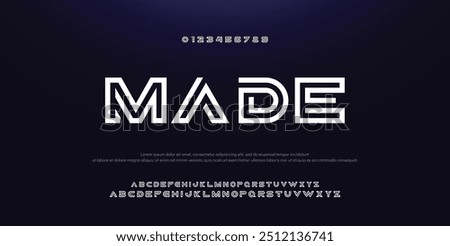 Creative Outline Double line monogram alphabet and tech fonts. Lines font regular uppercase and lowercase. Vector illustration.