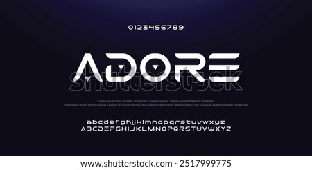 Creative font. Modern abstract digital tech font. Logo creative font, type, technology, movie, digital, music, movie. Fonts and illustration in vector format.