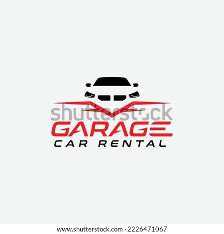 car garage rental car dealership detailing and more logo with car outline vector