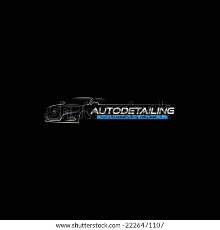 autodetailing logo car outline vector