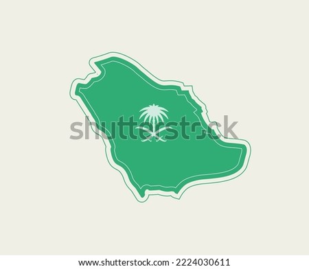 Map of Kingdom of Saudi Arabia. KSA. Vector illustration. Logo, Icon, and Symbol.