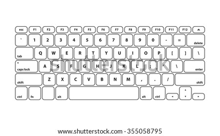 White Keyboard Stroke QWERTY - Isolated Vector Illustration 