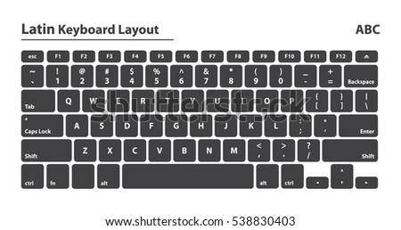 Latin alphabet keyboard layout set - Isolated Vector Illustration